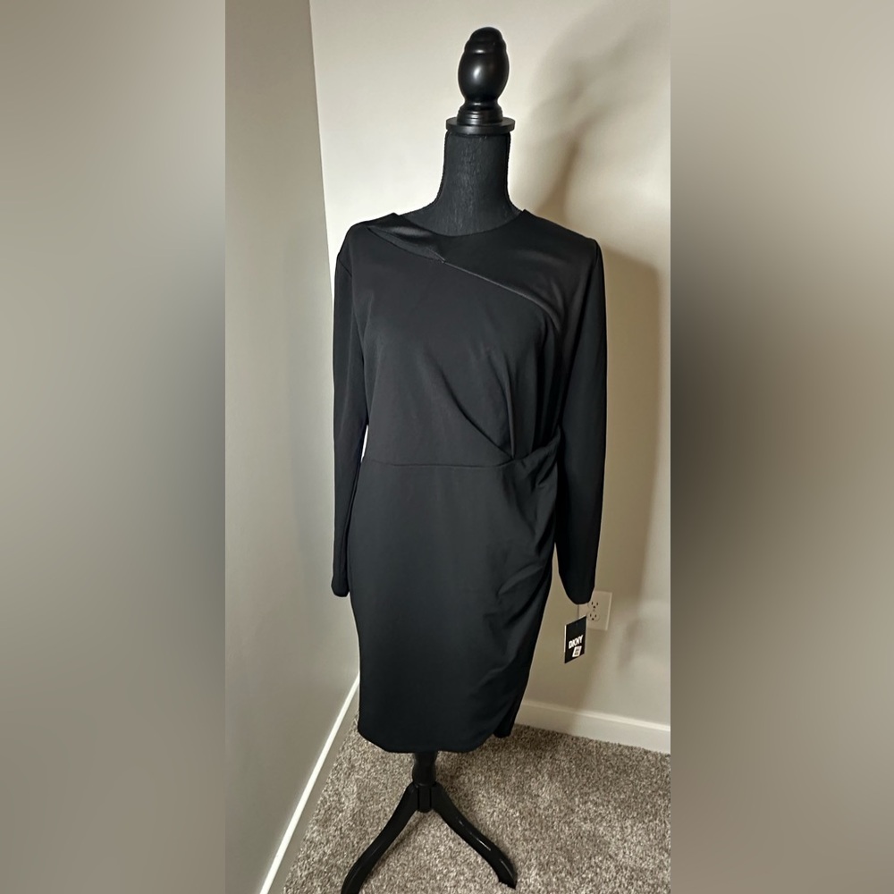 NWT DKNY Dual Texture Black on Black Dress